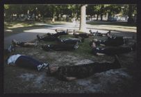 Photograph of Air Force ROTC cadets during physical training